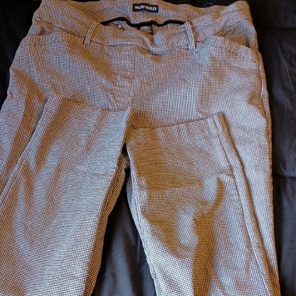 Hilary Radley Black and White Checkered Pants